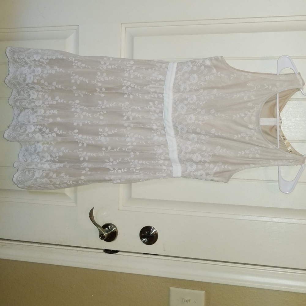 White and nude dress